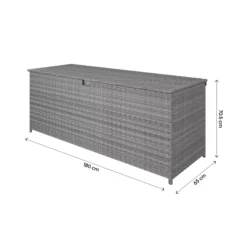 GoodHome Hamilton Steeple Grey Rattan Effect Storage Box (W) 180cm X (D) 65cm 23 GoodHome Hamilton Steeple Grey Rattan Effect Storage Box (W) 180cm X (D) 65cm -Hozelock Store goodhome hamilton steeple grey rattan effect storage box w 180cm x d 65cm5059340677415 02t