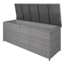 GoodHome Hamilton Steeple Grey Rattan Effect Storage Box (W) 180cm X (D) 65cm 16 GoodHome Hamilton Steeple Grey Rattan Effect Storage Box (W) 180cm X (D) 65cm -Hozelock Store goodhome hamilton steeple grey rattan effect storage box w 180cm x d 65cm5059340677415 21c scaled