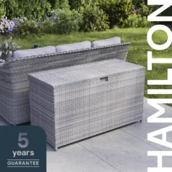 GoodHome Hamilton Steeple Grey Rattan Effect Storage Box (W) 180cm X (D) 65cm 24 GoodHome Hamilton Steeple Grey Rattan Effect Storage Box (W) 180cm X (D) 65cm -Hozelock Store goodhome hamilton steeple grey rattan effect storage box w 180cm x d 65cm5059340677415 41i EN scaled