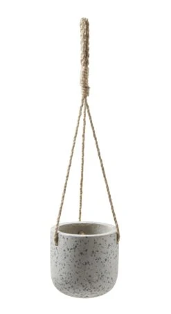 GoodHome Makah Grey Terrazzo Effect Cement Circular Hanging Pot (Dia)15cm