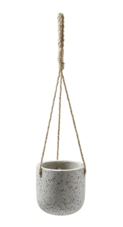GoodHome Makah Grey Terrazzo Effect Cement Circular Hanging Pot (Dia)15cm