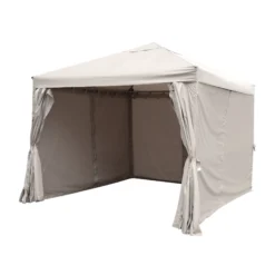 GoodHome Preston Taupe Square Gazebo, (W)3m (D)3m - Assembly Required -Hozelock Store goodhome preston taupe square gazebo w 3m d 3m assembly required5059340125497 21c