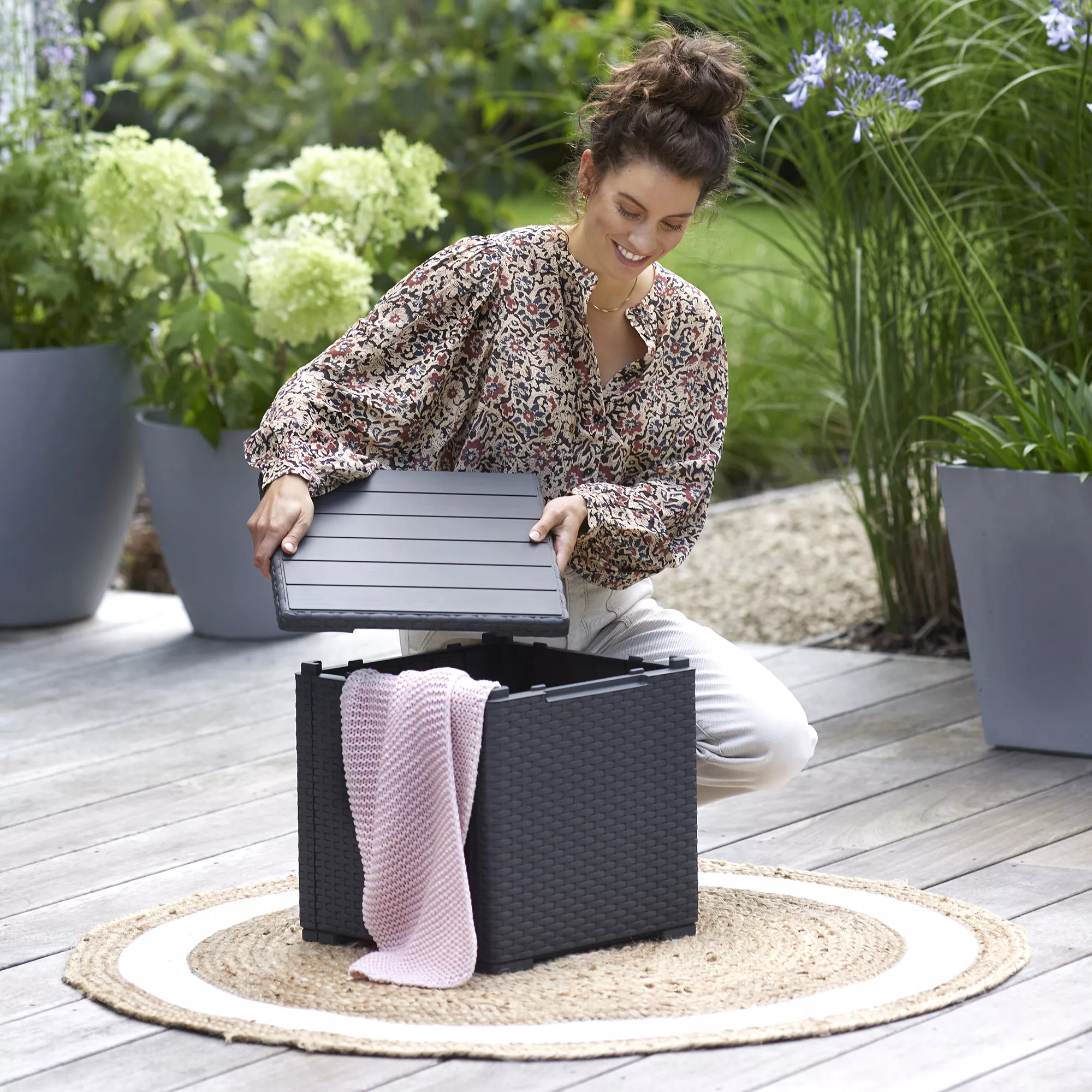 Keter Graphite 38.1L Small Plastic Storage Box & Lid 5 Keter Graphite 38.1L Small Plastic Storage Box & Lid - Image 5