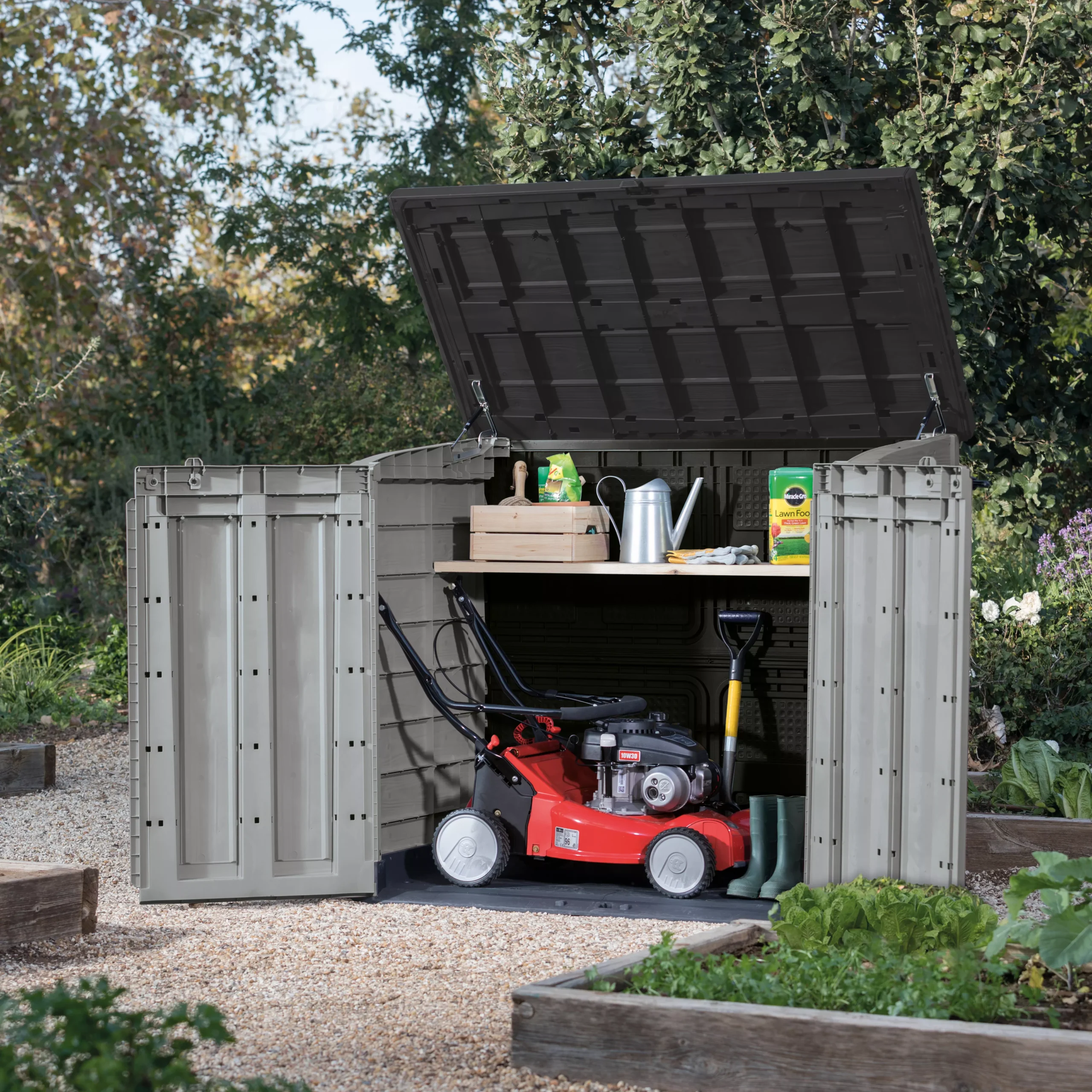 Keter Store It Out Max Wood Effect Garden Storage 1200L 3 Keter Store It Out Max Wood Effect Garden Storage 1200L - Image 3