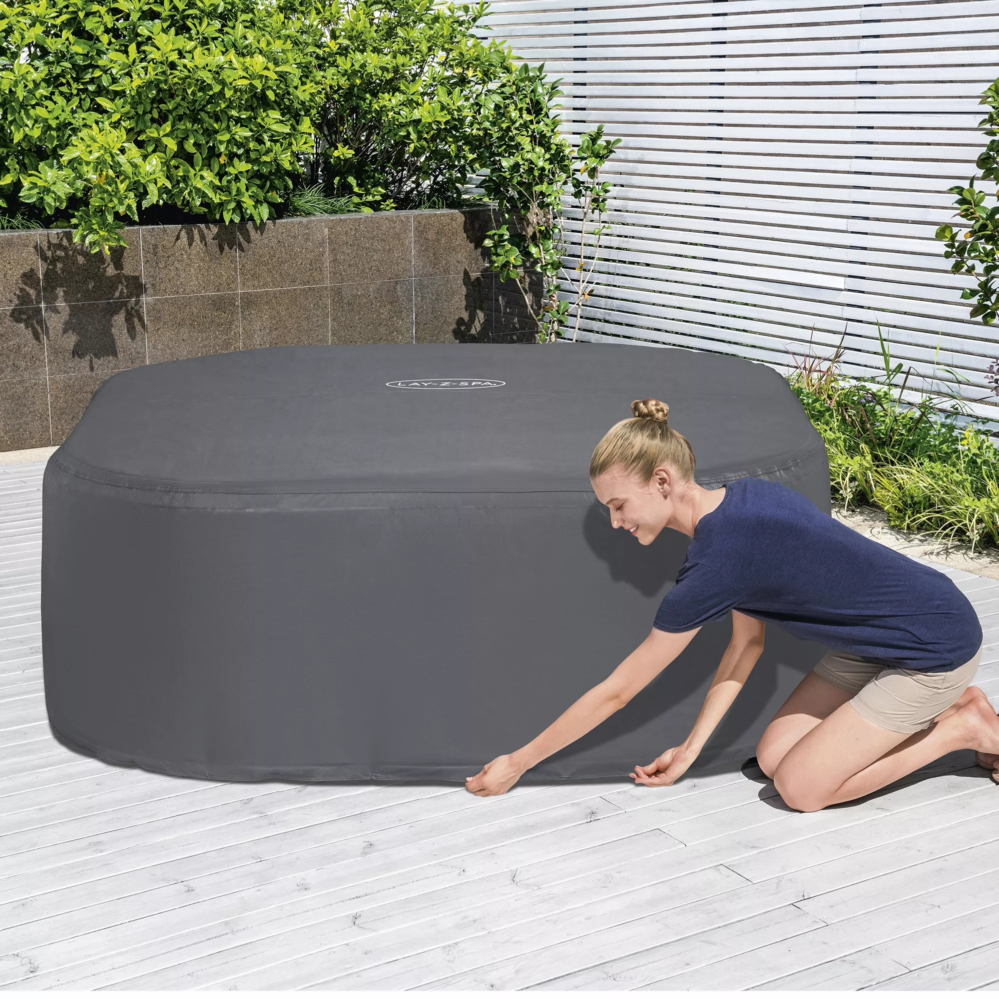 Lay-Z-Spa Grey Square Hot Tub Cover 6 Lay-Z-Spa Grey Square Hot Tub Cover - Image 6