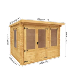 Mercia 10x8 Pent Tongue & Groove Cabin With Double Door -Hozelock Store mercia 10x8 pent tongue groove cabin with double door5029442002446 01t bq scaled