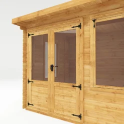 Mercia 10x8 Pent Tongue & Groove Cabin With Double Door -Hozelock Store mercia 10x8 pent tongue groove cabin with double door5029442002446 37c bq