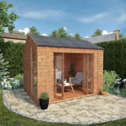 Mercia 10x8 Reverse Apex Tongue & Groove Summer House With Bi-fold Door