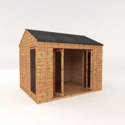 Mercia 10x8 Reverse Apex Tongue & Groove Summer House With Bi-fold Door -Hozelock Store mercia 10x8 reverse apex tongue groove summer house with bi fold door5029442089737 03c bq