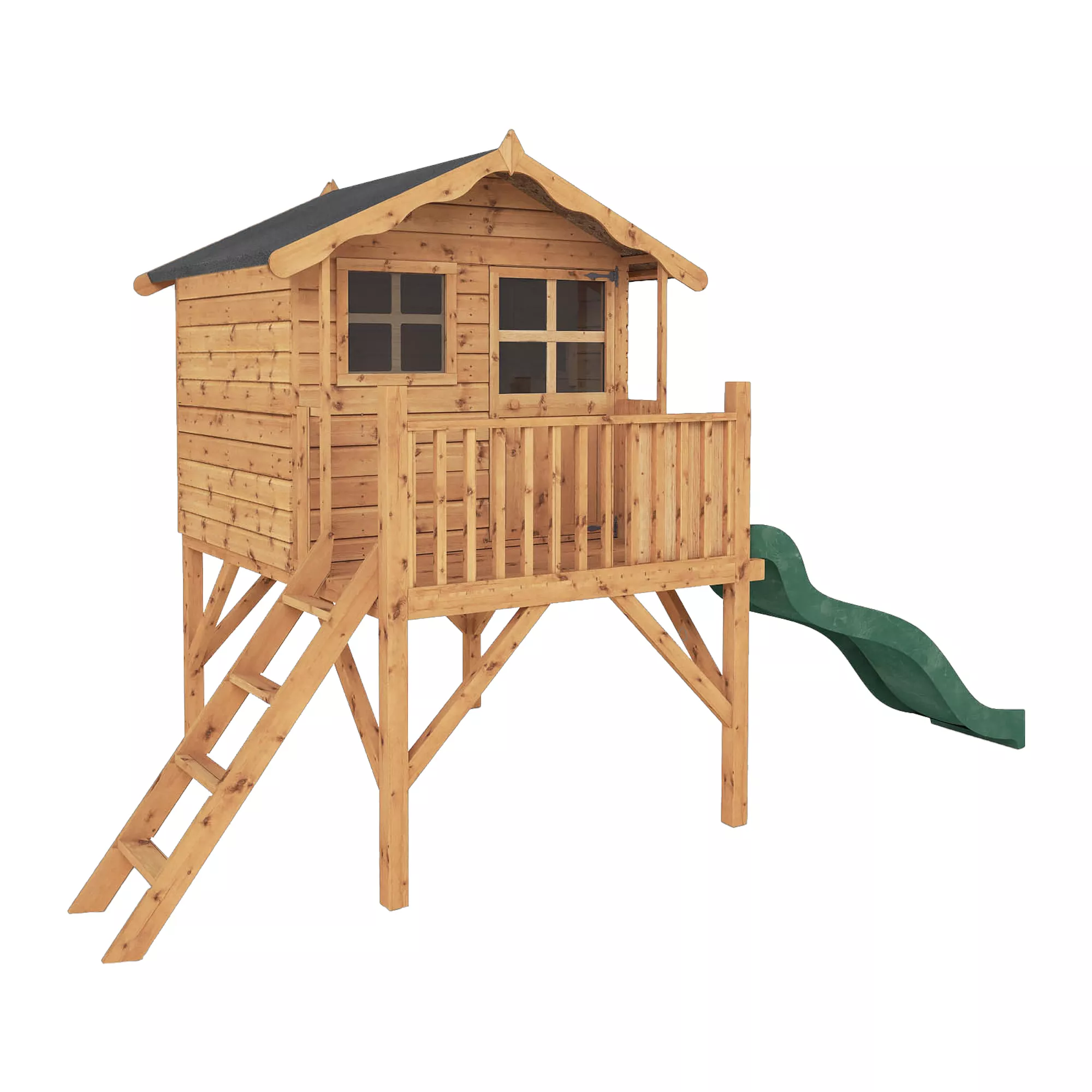 Mercia 12x6 Poppy Apex Shiplap Tower Slide Playhouse - Assembly Service Included 1 Mercia 12x6 Poppy Apex Shiplap Tower Slide Playhouse - Assembly Service Included
