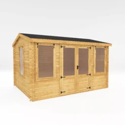 Mercia 13x10 Reverse Apex Tongue & Groove Cabin With Double Door -Hozelock Store mercia 13x10 reverse apex tongue groove cabin with double door5029442088419 01c