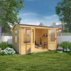 Mercia 13x10 Reverse Apex Tongue & Groove Cabin With Double Door