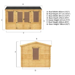 Mercia 13x10 Reverse Apex Tongue & Groove Cabin With Double Door -Hozelock Store mercia 13x10 reverse apex tongue groove cabin with double door5029442088419 02t bq