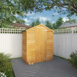 Mercia 5x3 Ft Apex Overlap Wooden Shed With Floor -Hozelock Store mercia 5x3 ft apex overlap wooden shed with floor5029442090269 01i