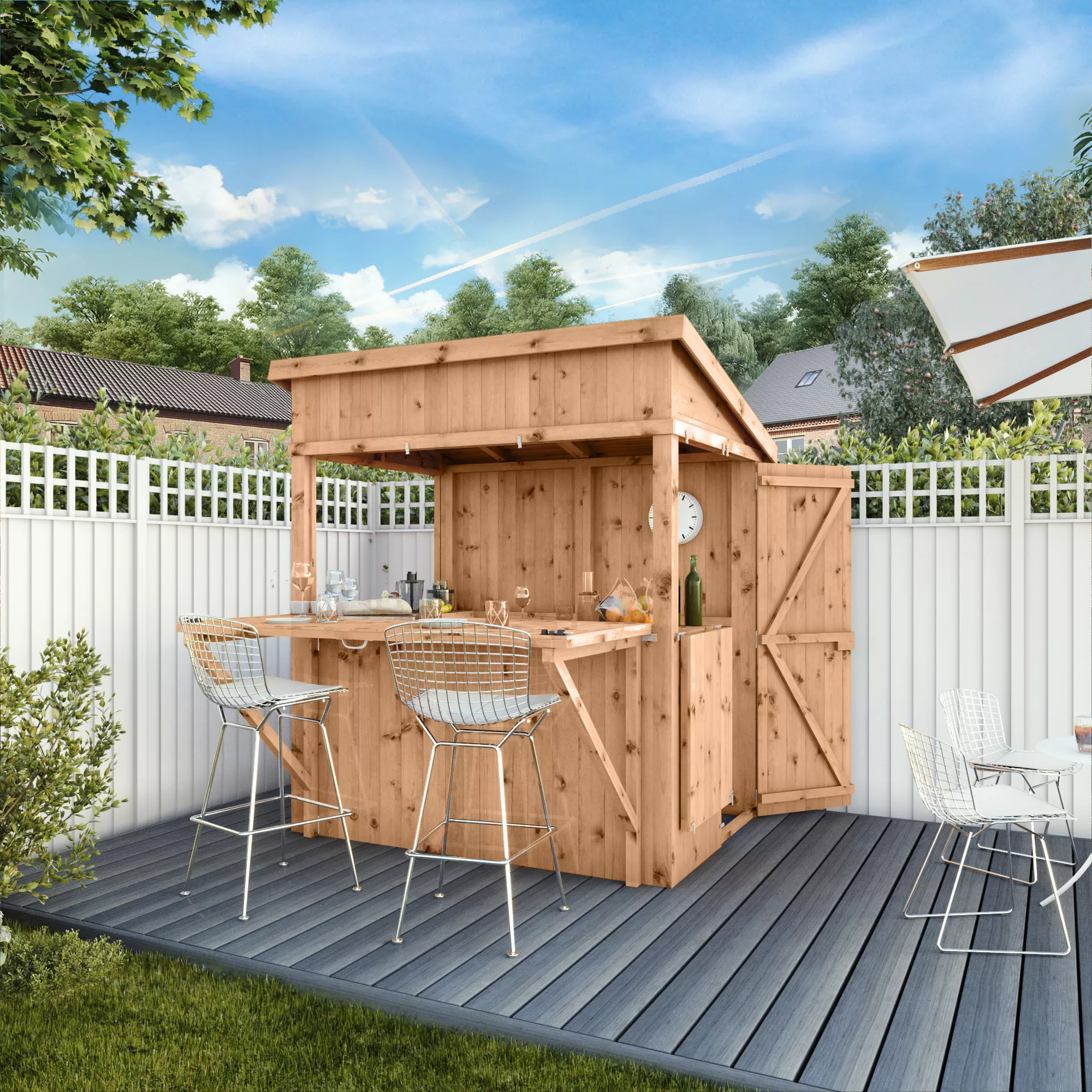 Mercia 6x4 Ft Pent Tongue & Groove Wooden Garden Bar With Single Door 1 Mercia 6x4 Ft Pent Tongue & Groove Wooden Garden Bar With Single Door