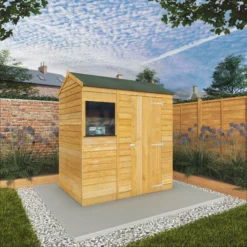 Mercia 6x4 Ft Reverse Apex Overlap Wooden Shed With Floor -Hozelock Store mercia 6x4 ft reverse apex overlap wooden shed with floor5029442076959 01i