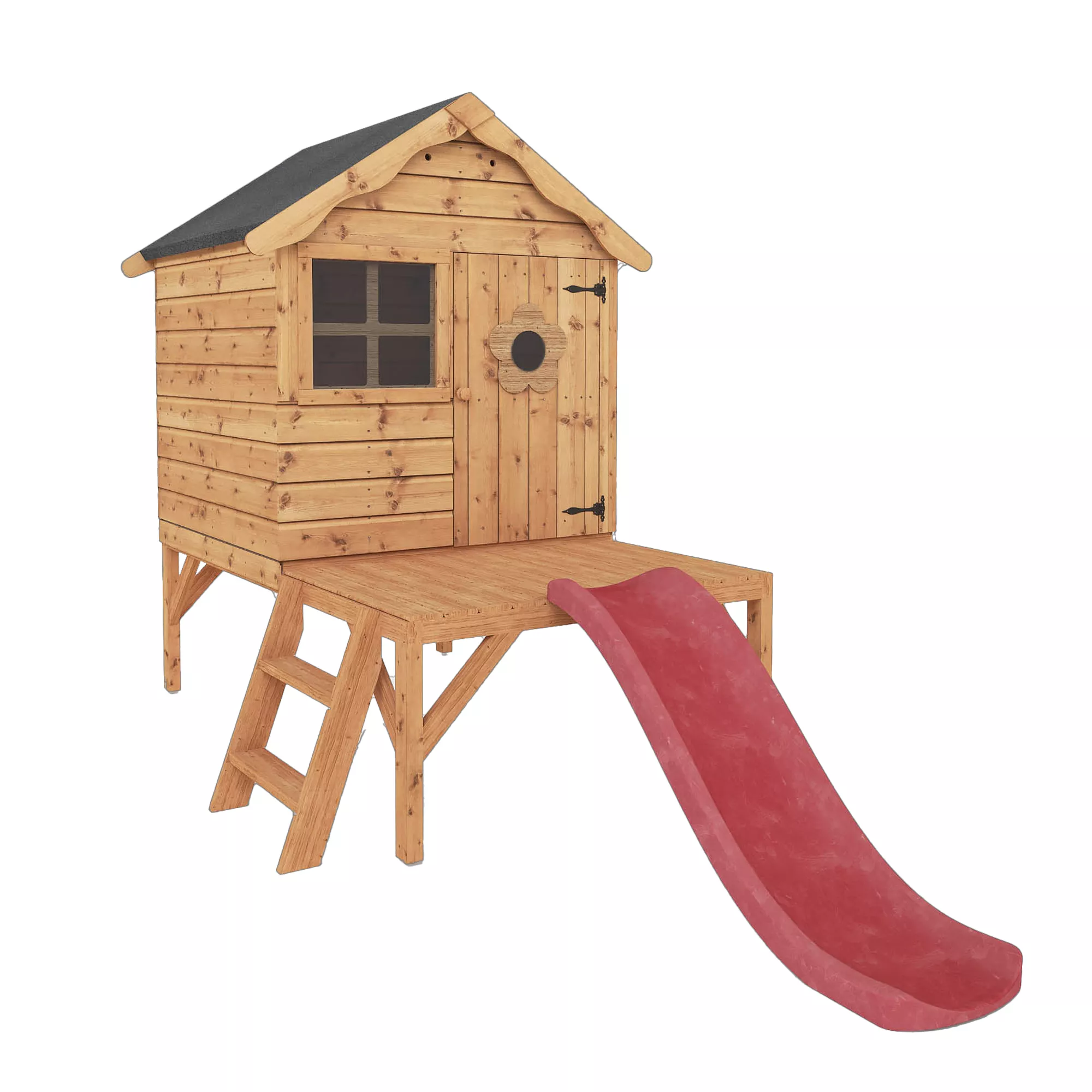 Mercia 8x10 Snug Apex Shiplap Tower Slide Playhouse 1 Mercia 8x10 Snug Apex Shiplap Tower Slide Playhouse
