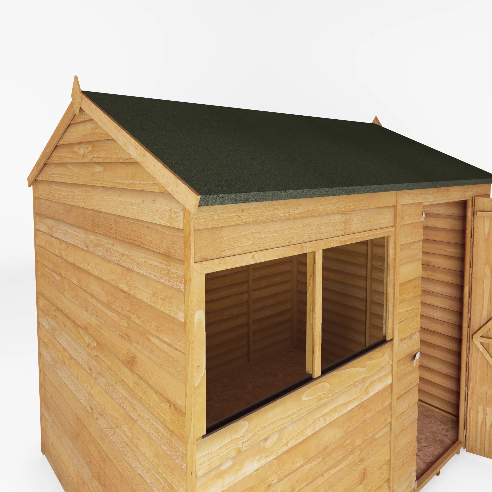 Mercia 8x6 Ft Reverse Apex Overlap Wooden 2 Windows Shed With Floor 6 Mercia 8x6 Ft Reverse Apex Overlap Wooden 2 Windows Shed With Floor - Image 6