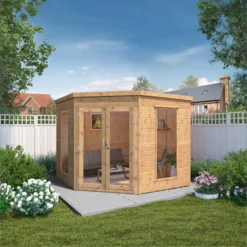 Mercia Corner 8x8 Ft Flat Shiplap Wooden Summer House With Double Door 15 Mercia Corner 8x8 Ft Flat Shiplap Wooden Summer House With Double Door -Hozelock Store mercia corner 8x8 ft flat shiplap wooden summer house with double door5029442076553 01i