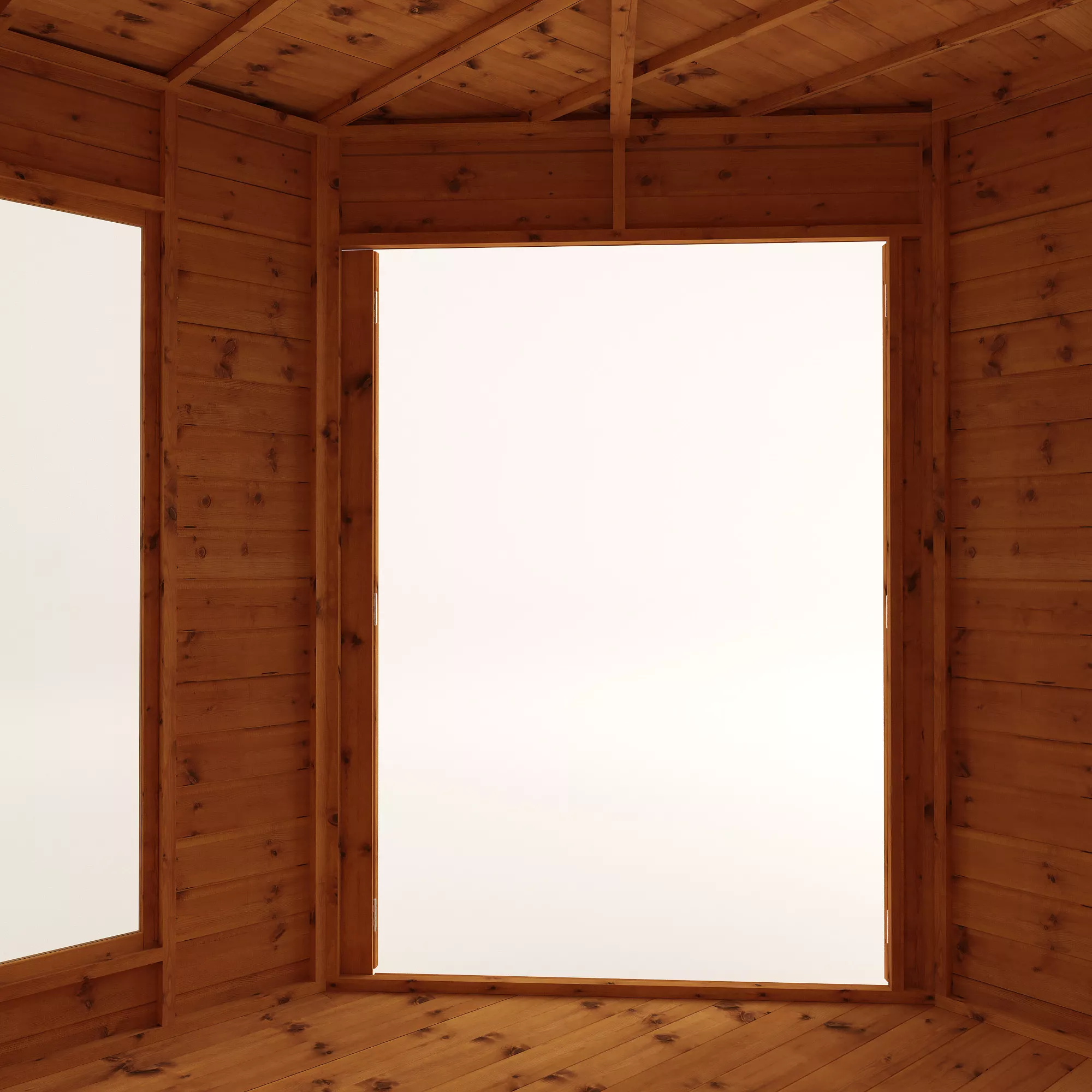 Mercia Corner 8x8 Ft Flat Shiplap Wooden Summer House With Double Door 6 Mercia Corner 8x8 Ft Flat Shiplap Wooden Summer House With Double Door - Image 6