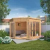 Mercia Corner 9x9 Ft Flat Shiplap Wooden Summer House With Double Door