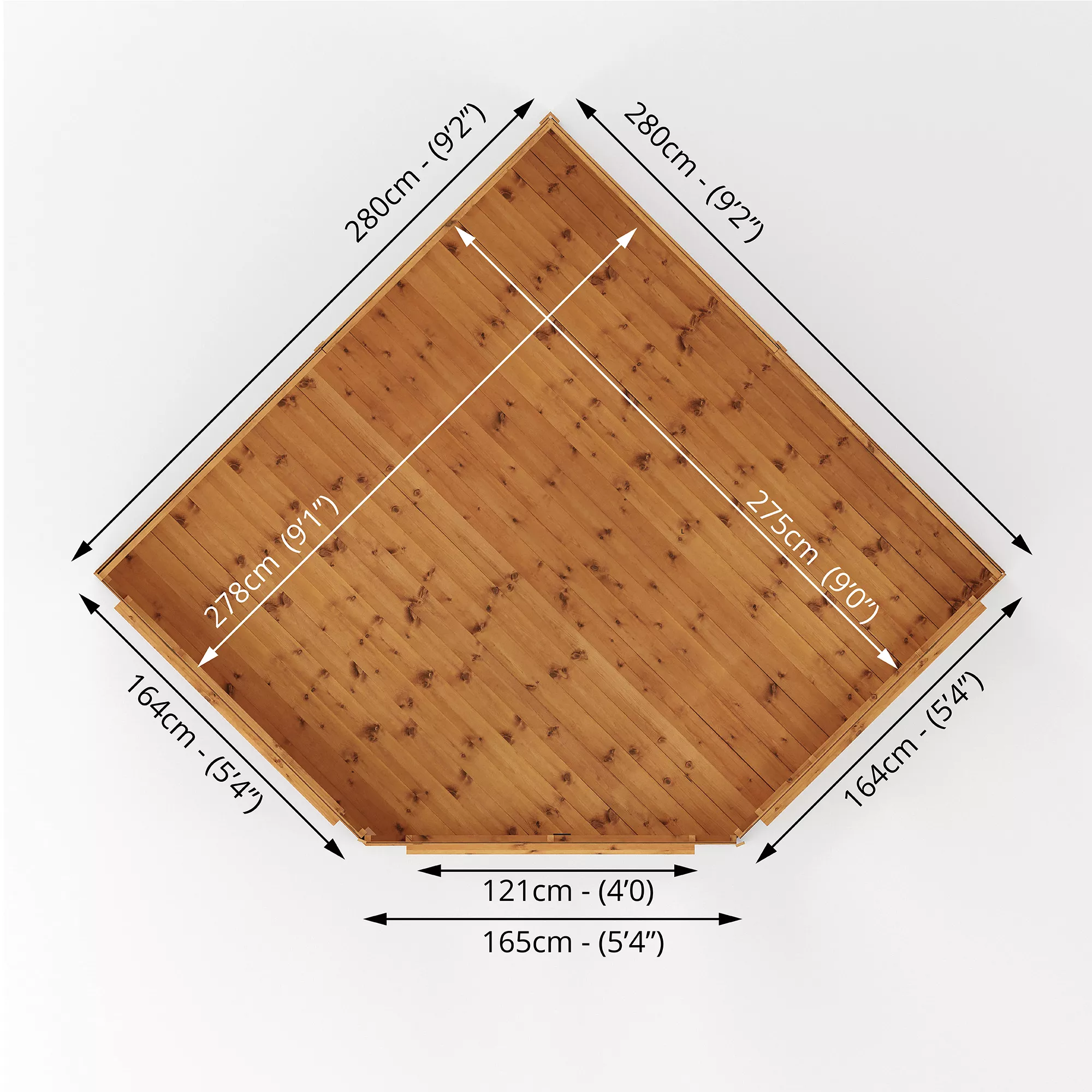 Mercia Corner 9x9 Ft Flat Shiplap Wooden Summer House With Double Door 8 Mercia Corner 9x9 Ft Flat Shiplap Wooden Summer House With Double Door - Image 8