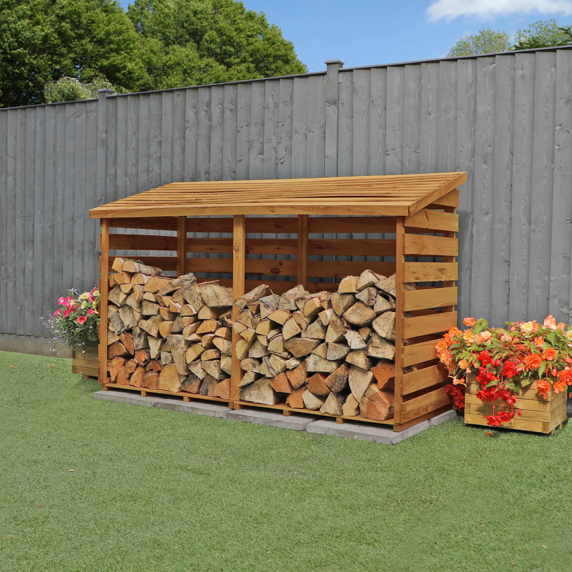 Mercia Double Wooden Log Store 1 Mercia Double Wooden Log Store