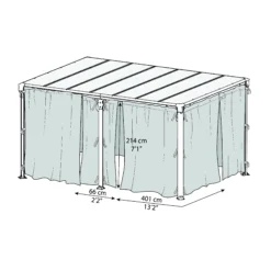 Palram 4/5K Grey Polyester (PES) Gazebo Curtain, Pack Of 4 (L)2170mm (W)4650mm -Hozelock Store palram 4 5k grey polyester pes gazebo curtain pack of 4 l 2170mm w 4650mm7290108137255 02t