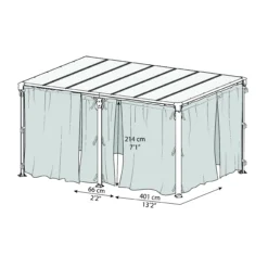 Palram 4/5K Grey Polyester (PES) Gazebo Curtain, Pack Of 4 (L)2170mm (W)4650mm -Hozelock Store palram 4 5k grey polyester pes gazebo curtain pack of 4 l 2170mm w 4650mm7290108137255 02t scaled