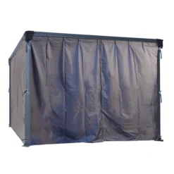 Palram - Canopia 3K Series Grey Polyester (PES) Gazebo Curtain, Pack Of 4 (L)2170mm (W)3660mm -Hozelock Store palram canopia 3k series grey polyester pes gazebo curtain pack of 4 l 2170mm w 3660mm7290108130744 02c