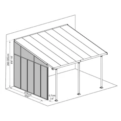 Palram - Canopia 4 Series White Patio Cover Side Wall, (L)3.19m (H)3.05m -Hozelock Store palram canopia 4 series white patio cover side wall l 3 19m h 3 05m7290108137668 01t bq scaled