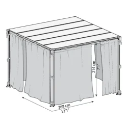 Palram - Canopia 4K Series Grey Polyester (PES) Gazebo Curtain, Pack Of 6 (L)2170mm (W)4010mm 13 Palram - Canopia 4K Series Grey Polyester (PES) Gazebo Curtain, Pack Of 6 (L)2170mm (W)4010mm -Hozelock Store palram canopia 4k series grey polyester pes gazebo curtain pack of 6 l 2170mm w 4010mm7290108133714 01t