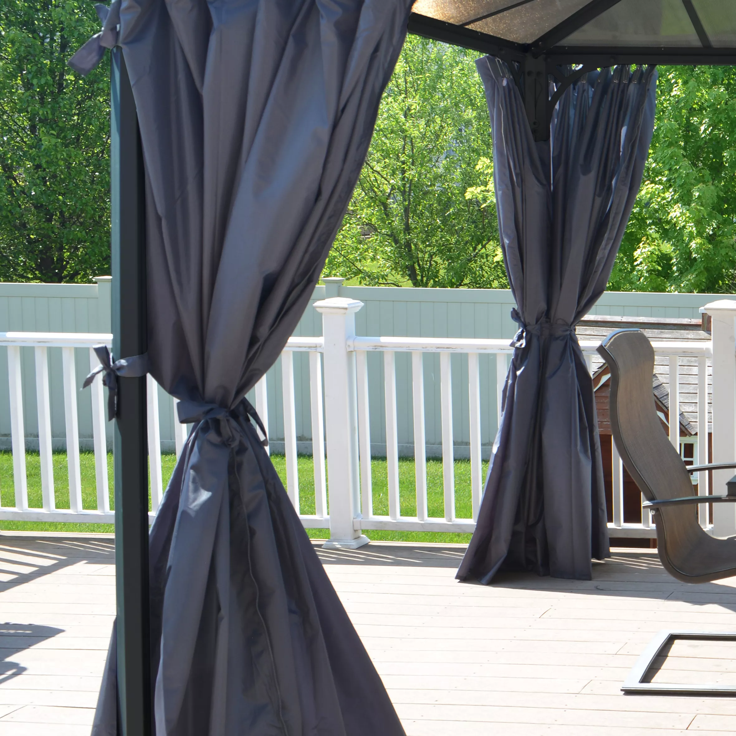 Palram - Canopia 4K Series Grey Polyester (PES) Gazebo Curtain, Pack Of 6 (L)2170mm (W)4010mm 2 Palram - Canopia 4K Series Grey Polyester (PES) Gazebo Curtain, Pack Of 6 (L)2170mm (W)4010mm - Image 2