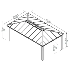 Palram - Canopia Dallas Grey Rectangular Gazebo, (W)6.12m (D)3.64m - Assembly Required -Hozelock Store palram canopia dallas grey rectangular gazebo w 6 12m d 3 64m assembly required7290108601954 01t bq scaled