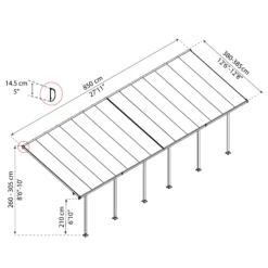 Palram - Canopia Feria White Non-retractable Awning, (L)7.87m (H)3.05m (W)3.85m 14 Palram - Canopia Feria White Non-retractable Awning, (L)7.87m (H)3.05m (W)3.85m -Hozelock Store palram canopia feria white non retractable awning l 7 87m h 3 05m w 3 85m7290103122737 01t bq