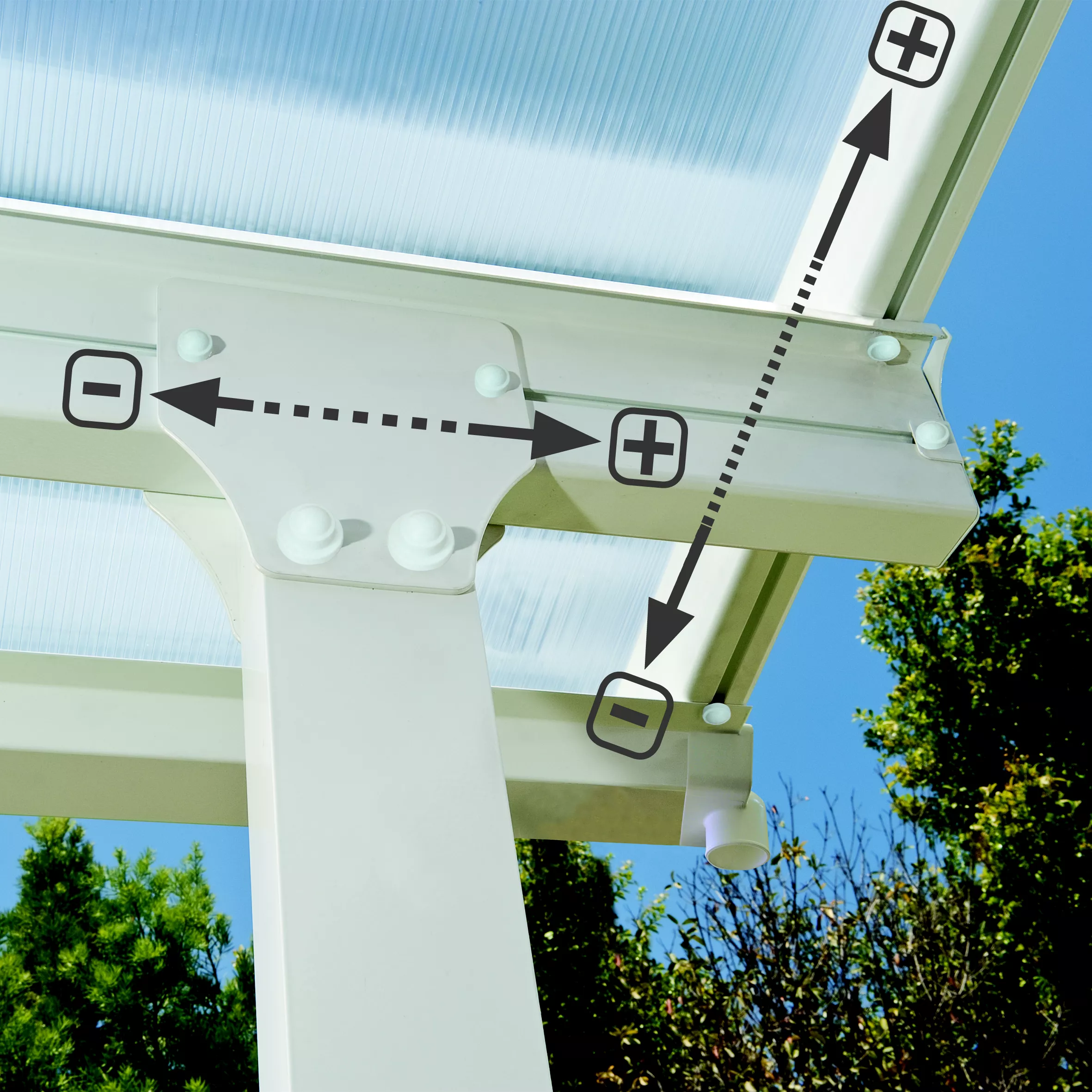 Palram - Canopia Feria White Non-retractable Awning, (L)7.87m (H)3.05m (W)3.85m 2 Palram - Canopia Feria White Non-retractable Awning, (L)7.87m (H)3.05m (W)3.85m - Image 2