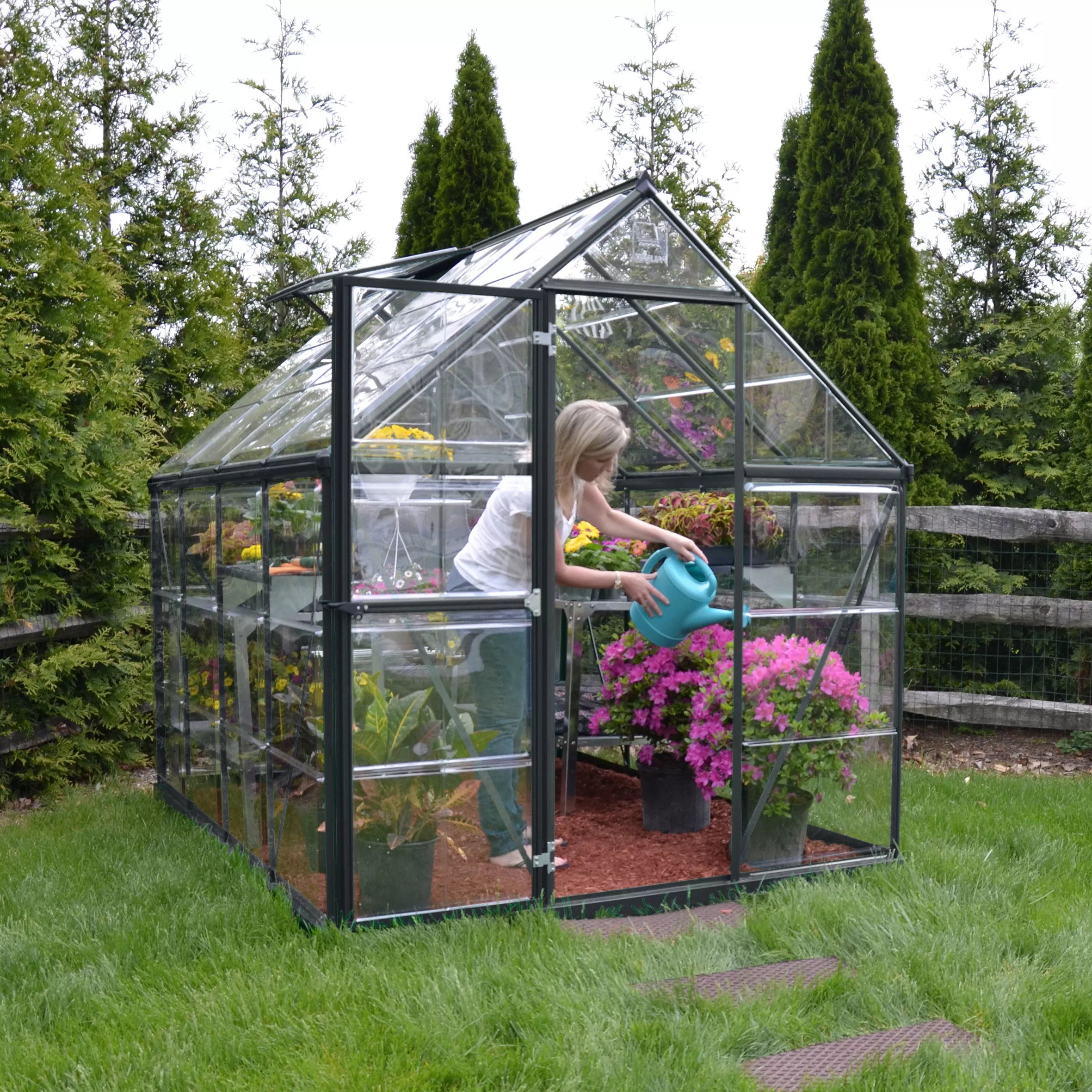 Palram - Canopia Harmony Grey 6X8 Greenhouse 5 Palram - Canopia Harmony Grey 6X8 Greenhouse - Image 5