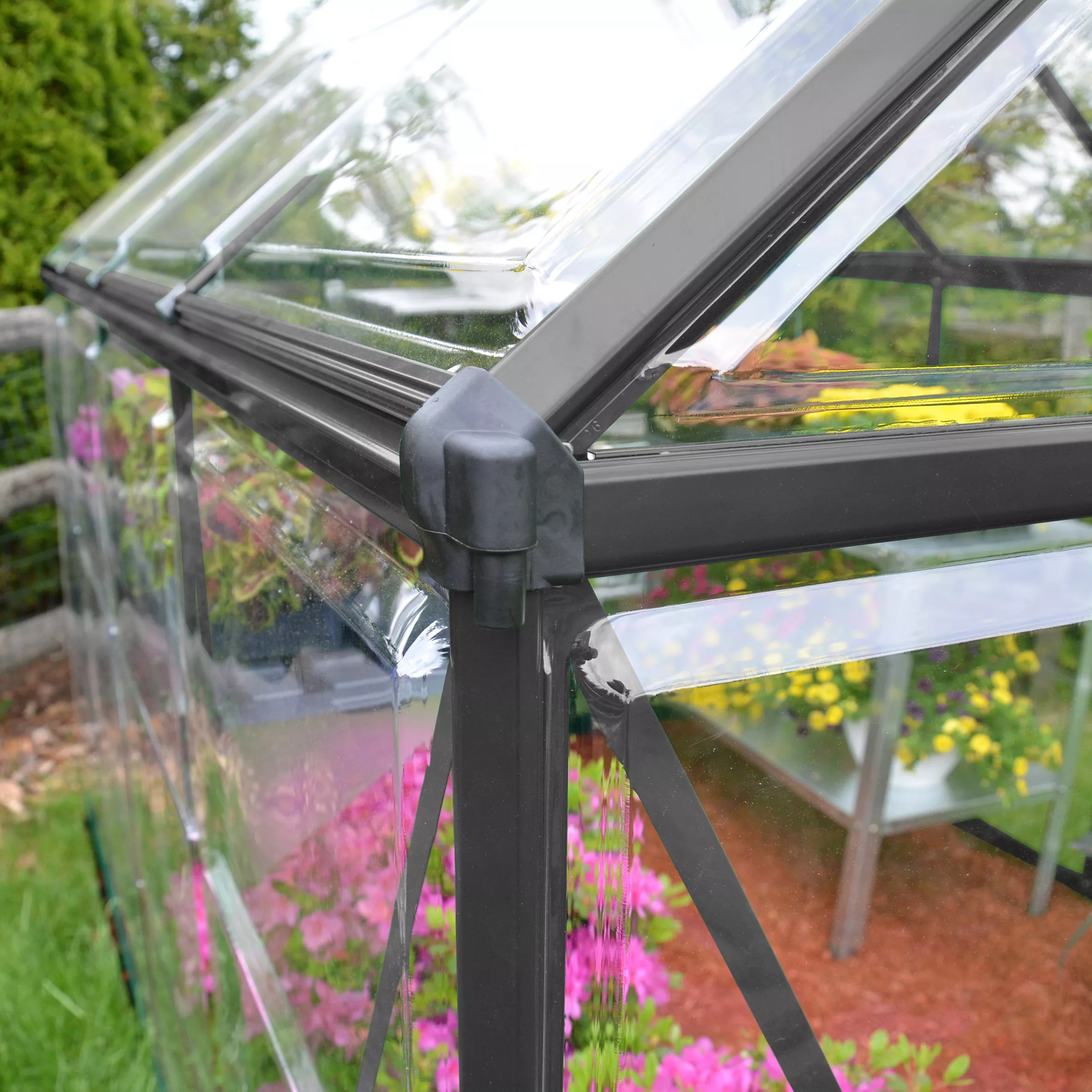 Palram - Canopia Harmony Grey 6X8 Greenhouse 2 Palram - Canopia Harmony Grey 6X8 Greenhouse - Image 2