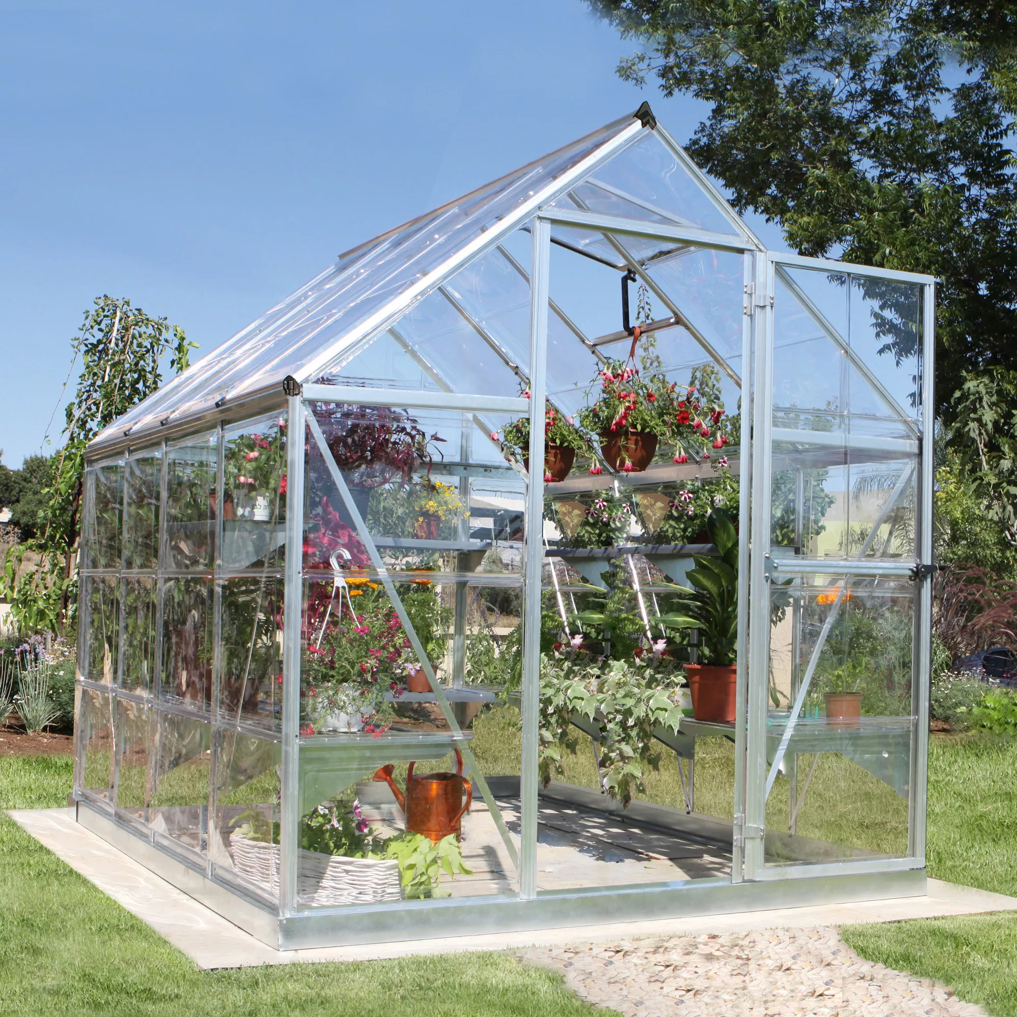 Palram - Canopia Harmony Silver 6x8 Greenhouse 1 Palram - Canopia Harmony Silver 6x8 Greenhouse