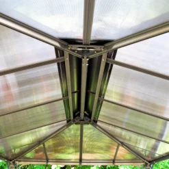 Palram - Canopia Martinique Grey Rectangular Gazebo, (W)3.6m (D)2.96m - Assembly Required -Hozelock Store palram canopia martinique grey rectangular gazebo w 3 6m d 2 96m assembly required7290108137910 03i bq