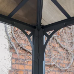 Palram - Canopia Martinique Grey Rectangular Gazebo, (W)3.6m (D)2.96m - Assembly Required -Hozelock Store palram canopia martinique grey rectangular gazebo w 3 6m d 2 96m assembly required7290108137910 07i bq