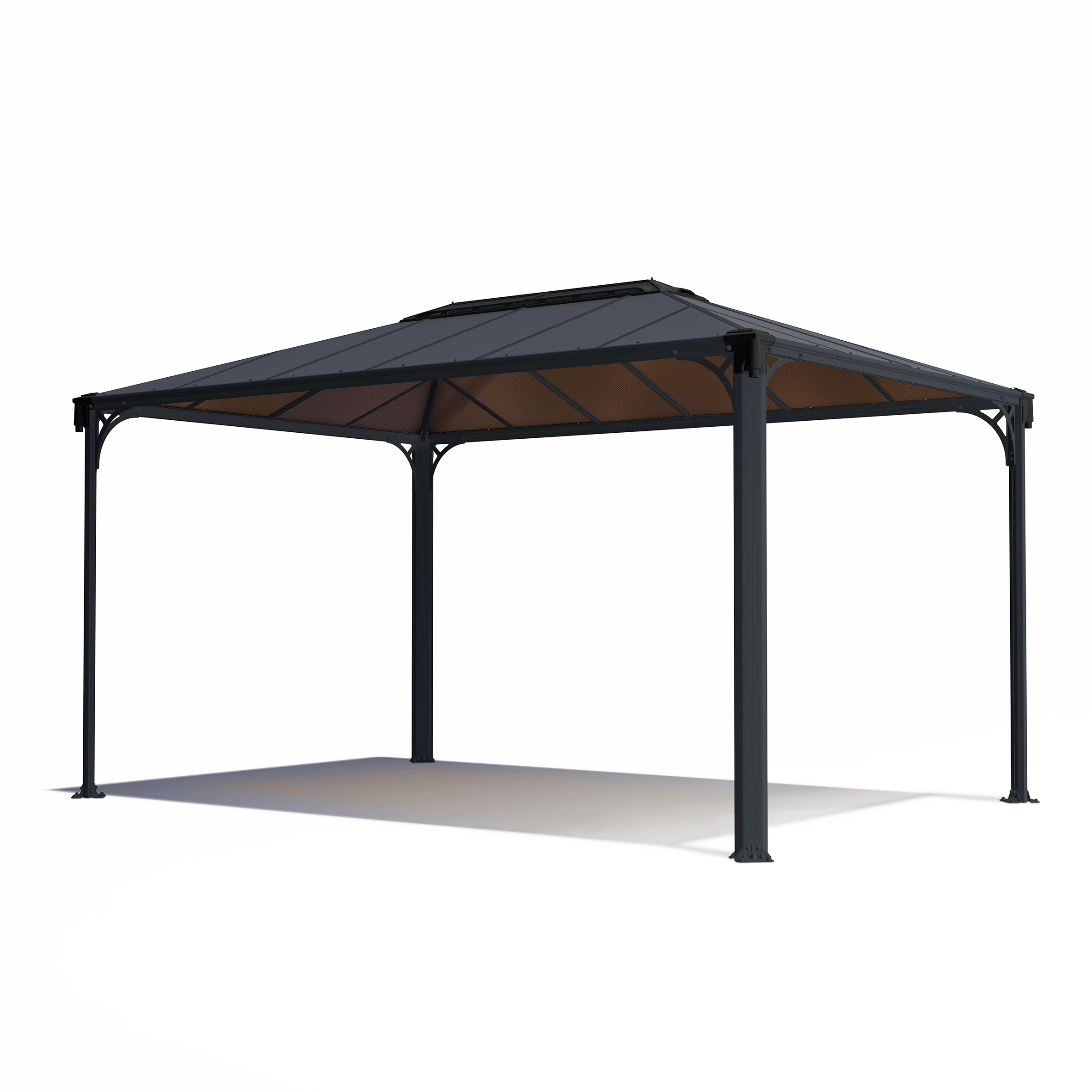 Palram - Canopia Martinique Grey Rectangular Gazebo, (W)4.3m (D)2.96m - Assembly Required 1 Palram - Canopia Martinique Grey Rectangular Gazebo, (W)4.3m (D)2.96m - Assembly Required