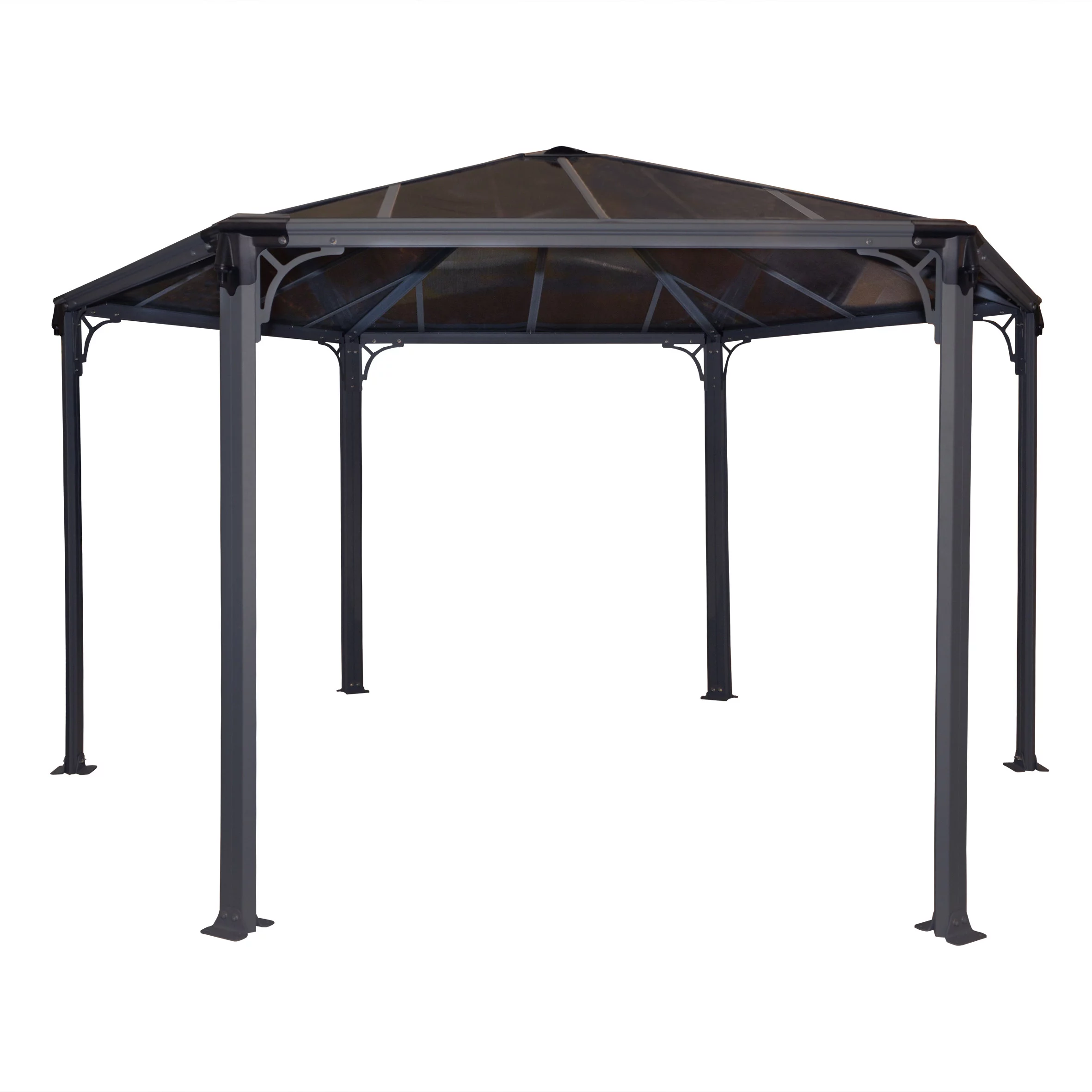 Palram - Canopia Monaco Grey Hexagonal Gazebo, (W)4.5m (D)3.9m - Assembly Required 2 Palram - Canopia Monaco Grey Hexagonal Gazebo, (W)4.5m (D)3.9m - Assembly Required - Image 2