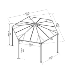 Palram - Canopia Monaco Grey Hexagonal Gazebo, (W)4.5m (D)3.9m - Assembly Required 14 Palram - Canopia Monaco Grey Hexagonal Gazebo, (W)4.5m (D)3.9m - Assembly Required -Hozelock Store palram canopia monaco grey hexagonal gazebo w 4 5m d 3 9m assembly required7290108130232 01t bq