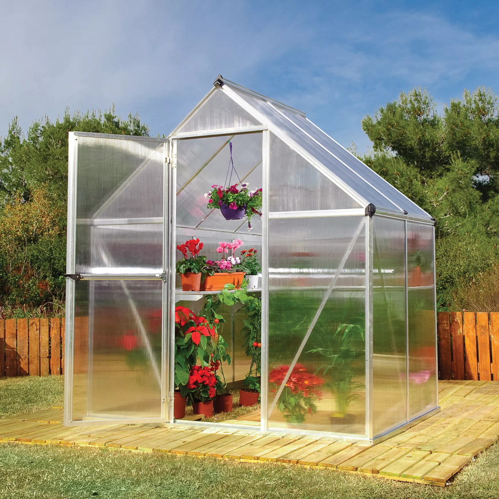 Palram - Canopia Mythos Silver 6x4 Greenhouse 1 Palram - Canopia Mythos Silver 6x4 Greenhouse