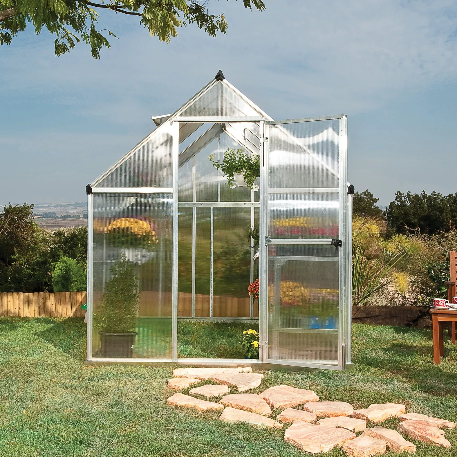 Palram - Canopia Mythos Silver 6x4 Greenhouse 6 Palram - Canopia Mythos Silver 6x4 Greenhouse - Image 6