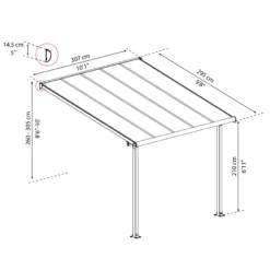 Palram - Canopia Olympia Grey Non-retractable Awning, (L)3.07m (H)3.05m (W)2.95m -Hozelock Store palram canopia olympia grey non retractable awning l 3 07m h 3 05m w 2 95m7290108133967 01t bq scaled