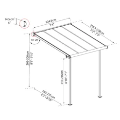 Palram - Canopia Sierra Grey Non-retractable Awning, (L)2.25m (H)3m (W)2.28m 14 Palram - Canopia Sierra Grey Non-retractable Awning, (L)2.25m (H)3m (W)2.28m -Hozelock Store palram canopia sierra grey non retractable awning l 2 25m h 3m w 2 28m7290108131307 01t bq
