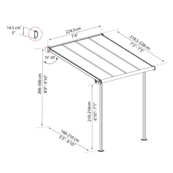 Palram - Canopia Sierra Grey Non-retractable Awning, (L)2.25m (H)3m (W)2.28m 14 Palram - Canopia Sierra Grey Non-retractable Awning, (L)2.25m (H)3m (W)2.28m -Hozelock Store palram canopia sierra grey non retractable awning l 2 25m h 3m w 2 28m7290108131307 01t bq scaled