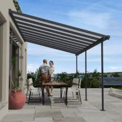 Palram - Canopia Sierra Grey Non-retractable Awning, (L)5.55m (H)3.05m (W)2.99m 10 Palram - Canopia Sierra Grey Non-retractable Awning, (L)5.55m (H)3.05m (W)2.99m -Hozelock Store palram canopia sierra grey non retractable awning l 5 55m h 3 05m w 2 99m7290108130317 02i bq
